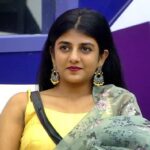 Gabriella Charlton Instagram - Looking gorgeous in yellow. - Day 18 - Costume by @ekantastudio Earrings by @quillsspills #biggbosstamil #biggbosstamil4