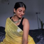 Gabriella Charlton Instagram - Although the saree is not fully visible (self portrait issues 😛), I guarantee it’s so pretty. The colour compliments my skin tone and I had a great time. Thank you @samvritha_collections for sending me this ♥️