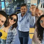 Ganesh Venkatraman Instagram - Bumping into these amazing people on the morning flight to Hyderabad tdy ✈ 😊 @keerthysureshofficial @reginaacassandraa #niravshah sir missing our dear @anushkashettyofficial in the frame as she was busy on a phone cal 😉 That's what I call a great start to the day ❤❤ #actors #tamilcinema #telugucinema #morningflights