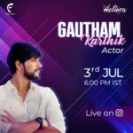 Gautham Karthik Instagram – See you all tomorrow at 6pm 
😊👍🏻

@festember