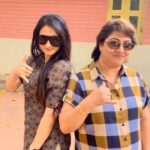 Harshika Poonacha Instagram – Swagging with the Kanasina Rani , Action Queen and the Evergreen Actress, The most busiest actress of 90’s who worked for 4 callsheets a day , She is a legacy ♥️♥️♥️ She is the #Malashree ma’am 🥰🥰🥰
Such an honour to be working with you ma’am , Thankyou for joining our #Marakasthra movie team 😍😍😍
Always dreamt of becoming a Malashree onscreen and now working with the real Malashree.
I’ve come a long way 💕 
#fangirl #moment #loveyou #sandalwood #action #queen #chitte #smilingqueen #harshika #harshikapoonacha #shoot #work #trending #reels #shakaboom