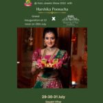 Harshika Poonacha Instagram - Celebrate Varamahalakshmi festival with @asiajewelsshow on 29th 30th and 31st July in palace grounds. I will be inaugurating the exhibition at 12pm today , Come and Join us to celebrate the beauty of jewellery from all over the world ♥️♥️♥️ Gayatri Vihar