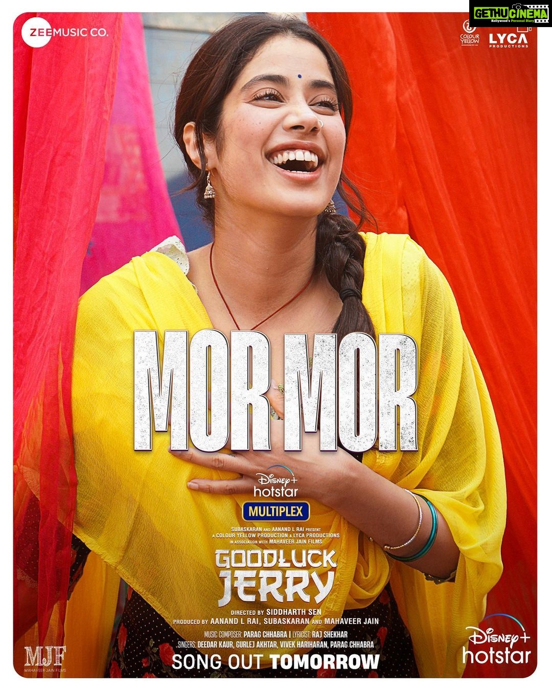 Janhvi Kapoor Instagram - SONG OUT TOMORROW Get ready to enter the life of Jaya. #MorMor song out tomorrow. #GoodLuckJerry streaming from 29th July on @disneyplushotstar #DisneyPlusHotstarMultiplex @siddharthsen @pankajmatta_ @paragchhabra.official @rajshekharis @gurlejakhtarmusic @deedarkaur @vivekharharan @deepakdobriyal1 @mitavasisht @neeraajysood @isahilmehta @officialsushantsingh @jaswantsinghdalal @saurabhsachdeva77 @samta_sudiksha @aanandlrai #HimanshuSharma #MahaveerJain @cypplofficial @lyca_productions @DisneyPlusHotstar @zeemusiccompany #AashishSingh @canyoupriya @sandymeranaam @b100nam