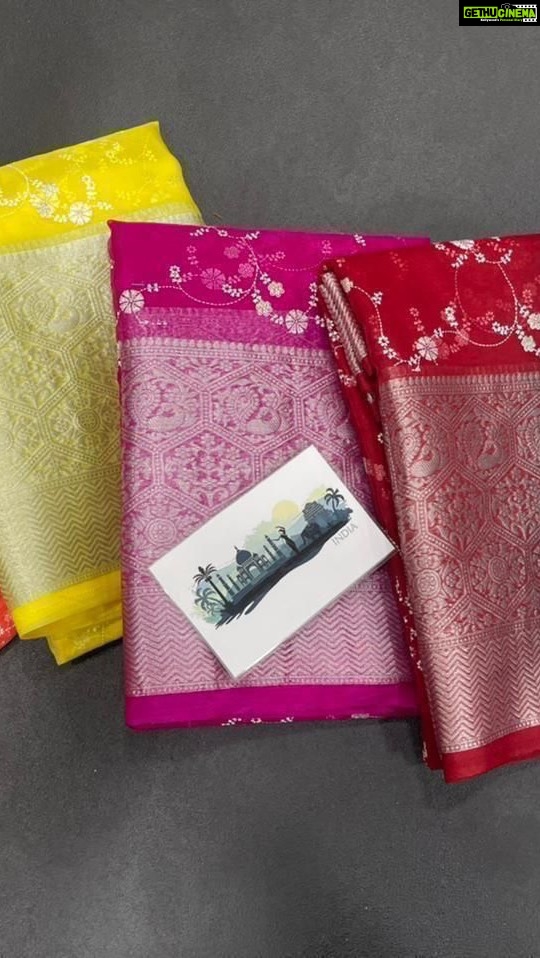 Joy Crizildaa Instagram - Organza saree 5 colors available To place an order Kindly DM ! ❤️ Disclaimer : color may appear slightly different due to photography No exchange or return Unpacking video must for any sort of damage complaints Threads here and there, missing threads,colour smudges are not considered as damage as they are the result in hand woven sarees. #joycrizildaa #joycrizildaasarees #handloom #onlineshopping #traditionalsaree #sareelove #sareefashion #chennaisaree #indianwear #sari #fancysarees #iwearhandloom #sareelovers #sareecollections #sareeindia