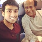 Kalidas Jayaram Instagram - Sometimes I wonder why God gives me much more than what I deserve always! One of my wishes before my death was to see this man at least once ,but instead God chose to put him right next to me on a 5 hour journey to Malaysia! I will never forget this day in my life ...all my life I have been a "veriyan" of you and now I admire you for the wonderful human being that you are! Now that is ticked off my bucket list! LOVE YOU RAJINI SIR!!!! Thalaivaaaaaaaaaaa