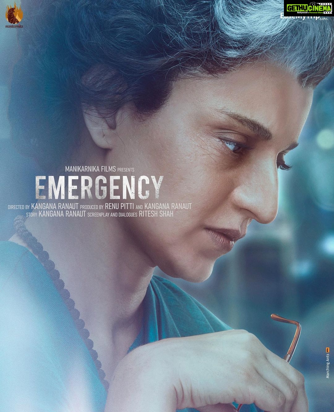 Kangana Ranaut Instagram - Presenting #EmergencyFirstLook! Portraying one of the most powerful and controversial women in the history of the world… #Emergency shoot begins @manikarnikafilms @nishantpitti @anupampkher @shreyastalpade27 @aksht_ranaut @writish1 @gvprakash @manojmuntashir @mrsheetalsharma @rakeshyadav.artncraft @raiajayg @khuranasamir @bhumika_chawla_t @satishkaushik2178