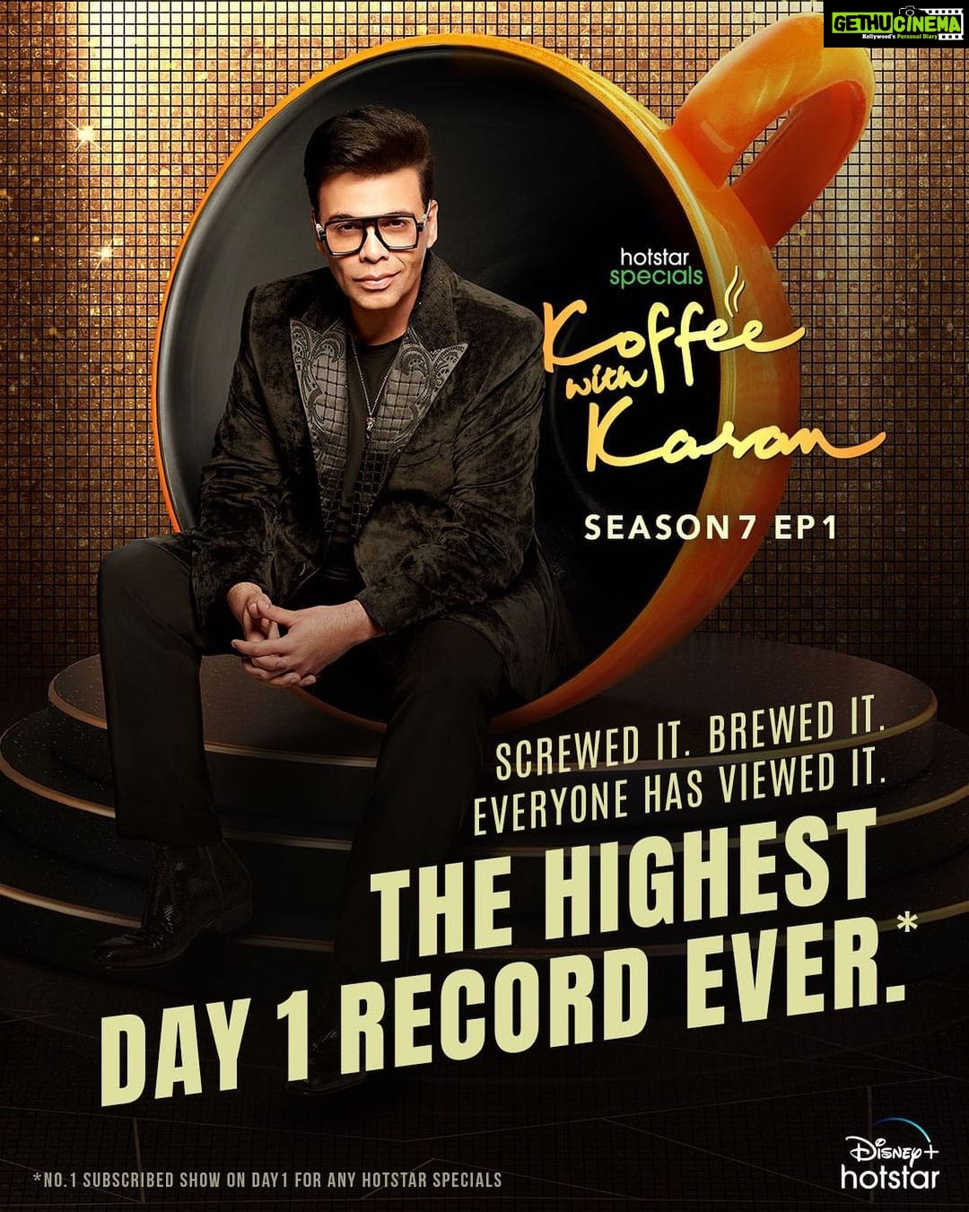 Karan Johar Instagram - If you haven't seen Episode 1 of #KoffeewithKarans7 yet, then whatever you're doing, just screw it, and go view it! #HotstarSpecials #KoffeeWithKaran S7 now streaming every Thursday on @disneyplushotstar @apoorva1972 @jahnviobhan @aneeshabaig @dharmaticent