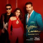Karan Johar Instagram - It’s her grand debut on the Koffee couch and he returns to claim his crown of entertainment and quirk!👑 #HotstarSpecials #KoffeeWithKaranS7 episode 3 now streaming only on Disney+ Hotstar. @disneyplushotstar @akshaykumar @samantharuthprabhuoffl @apoorva1972 @jahnviobhan @aneeshabaig @dharmaticent