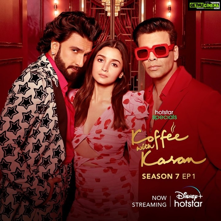 Karan Johar Instagram - It's finally time for my koffee date with my lovelies! #Hotstarspecials #KoffeeWithKaran S7, streaming now on @disneyplushotstar @ranveersingh @aliaabhatt @apoorva1972 @jahnviobhan @aneeshabaig @dharmaticent