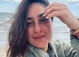 Kareena Kapoor Instagram - Beach Pe a Jacket and a Kiss…the English Channel … #Is that summer in England?😍