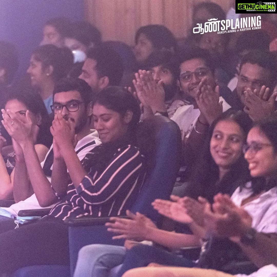 Karthik Kumar Instagram - I walked into @evamkarthik 's #aansplaining with a naive hesitance. My problem wasn't with Karthik of course but it was with the very idea that a single man was going to be addressing hundreds of women about male privilege - something that's already been heavily drilled into every aspect of our living and needs no explanation. Mansplaining at its finest. Ten minutes into the show a lot changed in me. I realised KK was just another 8 year old boy who grew up being given privilege without explanation, trauma without comfort, and power without responsibility. It was a show about finally claiming what it feels like to be male, in just the most raw, unfashionable and touching way. The difference between male comedians talking about male privilege and female comedians talking about male privilege lies 50% with the audience. The scornful raise of eyebrows, the disapproving tongue clicks and the slow claps when important social issues are hung on the fragile thread of humour can break a performance. And in the most natural human way, we take sides when it comes to gender. That's to say that it takes an enormous amount of courage and self control to produce gender-specific comedy that isn't offensive and I think KK has done a fantastic job with that. Watching women (having been through the distasteful experience of being born female) lash out on men is a vibe but watching men lash out on men is my new guilty pleasure. KK however went a step ahead in offending other groups and sentiments, safely following the industry trend of weak religious humour. What I loved the most about Aansplaining is that it tells a story. In a world of destructive comedy where performers think there's nothing funnier than sabotage, KK's skill of using what we already know about ourselves as a platter to lay down important social questions was refreshing. The laughter he arose was from the heart, one of togetherness and a happy cry for change. (Continued in comments) Chennai, India