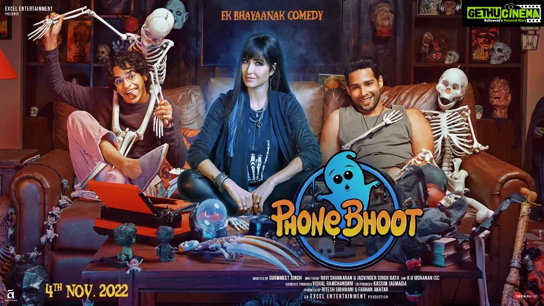 Katrina Kaif Instagram - Ringing in with an update. #PhoneBhoot will now release on 4th November at cinemas near you. @ishaankhatter @siddhantchaturvedi @apnabhidu @gurmmeetsingh @excelmovies @ritesh_sid @faroutakhtar @ravi.shankaran @jasvinderbath @kumohanan @kassimjagmagia @vishalrr @aafilms.official @zeemusiccompany
