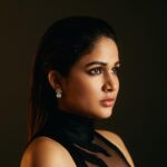 Lavanya Tripathi Instagram - 🖤 . . Styled by @jukalker Styling team @pratimajukalkar outfit @abhisheksharmastudio Earrings @preetimohanjewellery Photography @eshaangirri