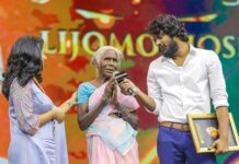 Lijomol Jose Instagram - ஒளிரட்டும் இனி எளியவர் விழி...🔥 #JaiBhim ❤️ Proud Winning Moment of Reel with Real Sengeni's @lijomol @manikabali87 #BehindwoodsGoldMedals2022 #BGM8 #Lijomol #Manikandan @adityaram_chairman @adityaramproperties @twopointzero.in @vasanthrajguru