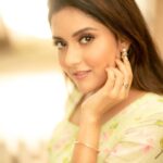 Mahima Nambiar Instagram - The eyes tell more than words could ever say ! Captured by : @camerasenthil MUA : @jeevithamakeupartistry Wearing : @labelswarupa Organized by: @rrajeshananda #traditional #salwar #happycolor #yellowdress #feelingconfident #smile #shine #actorlife #poser #photoshoot