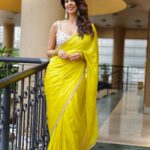 Mallika Sherawat Instagram - A saree never tells you to fit in ,it makes you stand out . . Styled by @stylingbyvictor @sohail__mughal___ Saree @divyareddyofficial Earrings @rubans.in ❤️: @ankitaanthony