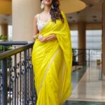 Mallika Sherawat Instagram - A saree never tells you to fit in ,it makes you stand out . . Styled by @stylingbyvictor @sohail__mughal___ Saree @divyareddyofficial Earrings @rubans.in ❤️: @ankitaanthony