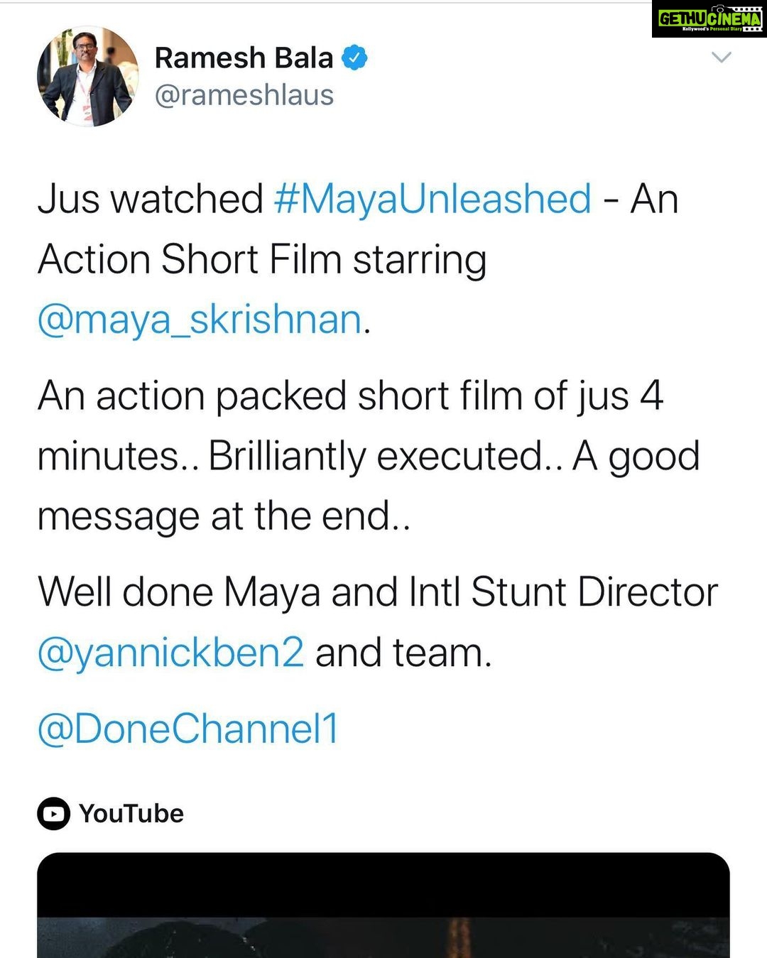 Maya Sundarakrishnan Instagram - 😊❤️ #MayaUnleashed reviews :)