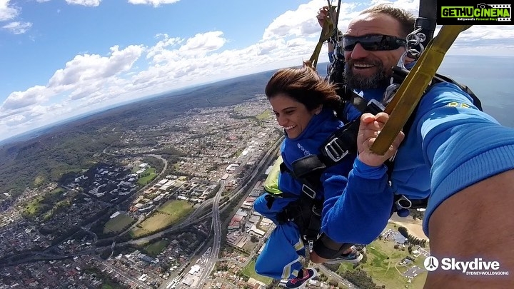 Maya Sundarakrishnan Instagram - I jumped ! My friendship with Mick ,the instructor was quite amazing . We became such good friends during the jump . Some great philosophies were shared , deep conversations about life while jumping off a plane is the best thing that could happen to any one . He let me handle the parachute and we went spinning in the air untill everyone else landed .i told him I’ll never forget him and he called me a liar 😂. Skydiving ✅ #skydivewollongong thank you @aswathyajit ❤️ Wollongong Sky Dive