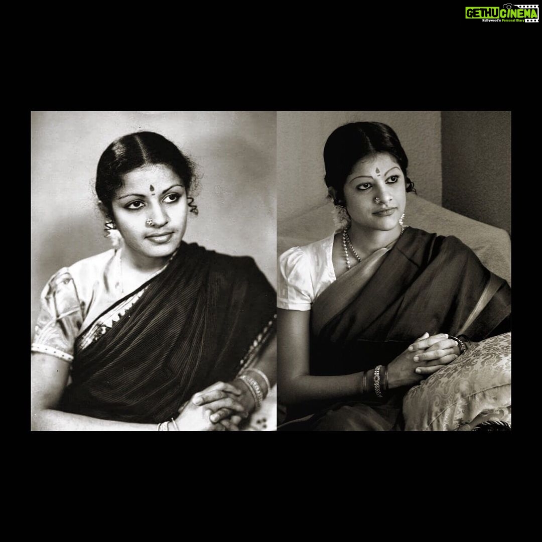 Maya Sundarakrishnan Instagram - This was a test shoot for a feature film , a biopic that never took off . (NOT prosthetic make up .just used glue to hold the eye brow ) . ||Swipe right || . This is my tribute to the legend - MS Subbulakshmi . #mssubbulakshmi #testshoot #tribute #actor #musician #biopic Huge thanks to the team @makeupwithshruthi @hakunamatatasai_ @keerthipandian @preethi_nedumaran_official @hairytale_by_komal @navin.appu