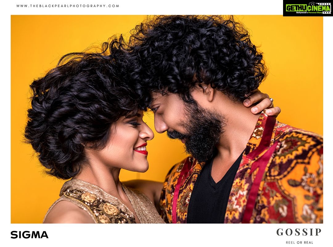 Maya Sundarakrishnan Instagram - ~Gossip~ It’s meant to be shared 😉 Photography : @ganesh_toasty FEATURING: Maya S Krishnan & @abishek_joseph DESIGNER : @studio149 STYLING : @stylemarkdivya MAKEOVER: @vurvesalon