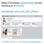 Maya Sundarakrishnan Instagram - Apparently , I am trending in chennai :P #trending