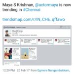 Maya Sundarakrishnan Instagram – Apparently , I am trending in chennai :P

#trending