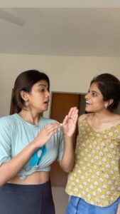 Maya Sundarakrishnan Instagram - Two vadivelu fans simply triping on the queen elizabeth story ;) @mayaskrishnan 🤷🏻‍♀️💃🏻 How many times we laughed in the middle while making this reel 🤦🏻‍♀️🤣#comedy #reels #tamil #sheisarani #vadivelu #creatorslove