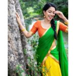 Mirnalini Ravi Instagram - Adding some colour to your feed 🎨 Styled by @harshithareddy_stylebook Mua @makeupbyvarsharajendraprasad PC @infra_red_photography Outfit @magenta_by_megh