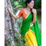 Mirnalini Ravi Instagram - Adding some colour to your feed 🎨 Styled by @harshithareddy_stylebook Mua @makeupbyvarsharajendraprasad PC @infra_red_photography Outfit @magenta_by_megh