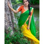 Mirnalini Ravi Instagram - Adding some colour to your feed 🎨 Styled by @harshithareddy_stylebook Mua @makeupbyvarsharajendraprasad PC @infra_red_photography Outfit @magenta_by_megh