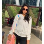 Mirnalini Ravi Instagram - I could look like a Furious person if I haven’t slept enough 😖🤪 #Airportdiaries #Offwhite 🤍 #virgilabloh Chennai Interernational Airport