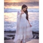 Mirnalini Ravi Instagram - My Happy place 🌊 PC : @vijayvendhan Wearing: @designsbypriyadass Pondicherry