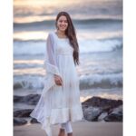 Mirnalini Ravi Instagram - My Happy place 🌊 PC : @vijayvendhan Wearing: @designsbypriyadass Pondicherry