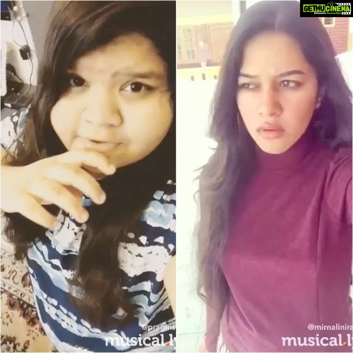 Mirnalini Ravi Instagram - Happy new year 🙂🎉 collab with my cutie 😻 @Praginsta #sachin #shalluuuMaa 😂😂