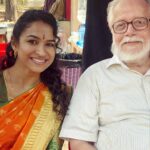 Misha Ghoshal Instagram - With the one and only #nambinarayanan sir ❤️ so grateful to have met such an amazing and humble Person like u 🙏🏼 huge respect to u sir nd can’t thank my stars enough for having this beautiful chance to act in your biopic and that too as your daughter Geetha 😊 a role that will always remain very close to my heart ❤️ thank u so very much @actormaddy for choosing me to be a part of this beautiful biopic 🙏🏼 #rocketry #rocketrythenambieffect #grateful