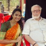 Misha Ghoshal Instagram - With the one and only #nambinarayanan sir ❤️ so grateful to have met such an amazing and humble Person like u 🙏🏼 huge respect to u sir nd can’t thank my stars enough for having this beautiful chance to act in your biopic and that too as your daughter Geetha 😊 a role that will always remain very close to my heart ❤️ thank u so very much @actormaddy for choosing me to be a part of this beautiful biopic 🙏🏼 #rocketry #rocketrythenambieffect #grateful