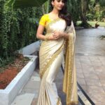 Nabha Natesh Instagram - Six yards of sheer elegance❤️❤️oh yeah it is !! But I always wonder how my mom and granny carry this at such ease. I keep tripping and walking around all uncomfortable 😭specially with those heels on( how many of u all relate to me ??😋) but hell yeah!! totally worth it ❤️❤️❤️