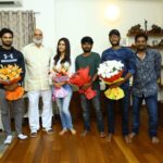Nabha Natesh Instagram - Met the legendary Director Raghavendra rao garu, it seemed like a dream to get complimented by the legend himself and I had to pinch myself to ensure it’s true. He was very happy to know I am the only actor in my family and he blessed me for a great future in films Thank you raghavendra rao garu, #momenttocherish #nannudochukunduvate