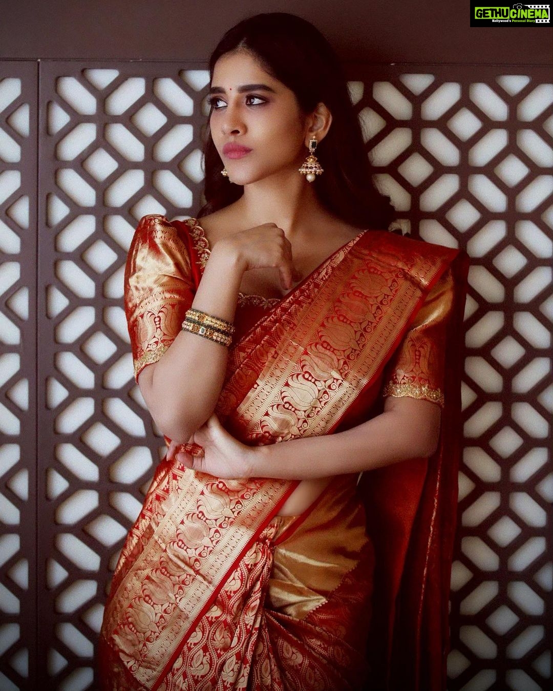 Nabha Natesh Instagram - Wishing everyone a happy Dussehra 🌺🌺 : : : Saree : @mangalagowrisilks Jewelery: @rsbrothers_jewellers Blouse @akruthi_label Styled by @impriyankasahajananda Photography @thescienceofphoto