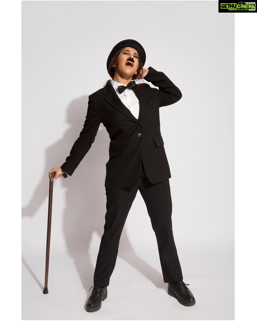 Nabha Natesh Instagram - You will never find a rainbow if you are looking down -Charlie Chaplin : : : : : CharlieChaplinxNabhaNatesh Photographer: Abilash Ramadass @itsabilash7 Stylist: Varshini Janakiram @stilerush_by_varshinijanakiram MUA & Hair: Naveen Yerra @makeup_by_naveenyerra3 Wardrobe : @uniquaaa_ Post production: Natalie -------------------------------------------------------- #nabhanatesh #abilashramadassphotography