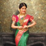 Nabha Natesh Instagram - Our traditional fashion is always pure. Thanks to @rsbrothersindia for this beautiful bottle green kanchivaram pattu saree with tradition motifs ♥️ #rsbrothers #silksarees #weddingcollection #lovewearingsaree #kanchipattusaree #kanchisaree Outfit by @rsbrothersindia Jewellery by @rsbrothers_jewellers Pic by @chinthuu_klicks Styled by @meghaalluri