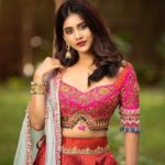 Nabha Natesh Instagram - This custom made lehenga was inspired by the patterns and colours of ‘the Palace of Mysuru ‘ . Always been in awe with the magnificence of the palace and festivities of Dasara ever since I was a kid . Thankyou @mahitha_prasad for this beautiful creation ❤️❤️❤️ : ; : : : : : : PC: @bangalore.photographer MUA: @abhilasha_kulkarni Hair styling : @subu_rao_t