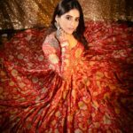 Nabha Natesh Instagram - Embrace ur inner orange !!🔥 : : : : : Styled by @officialanahita Outfit: @mrunalinirao Earrings: @amrapalijewels Ring: @amari_.jewellery Backdrop: @lumeinc Pic: @adrin_sequeira
