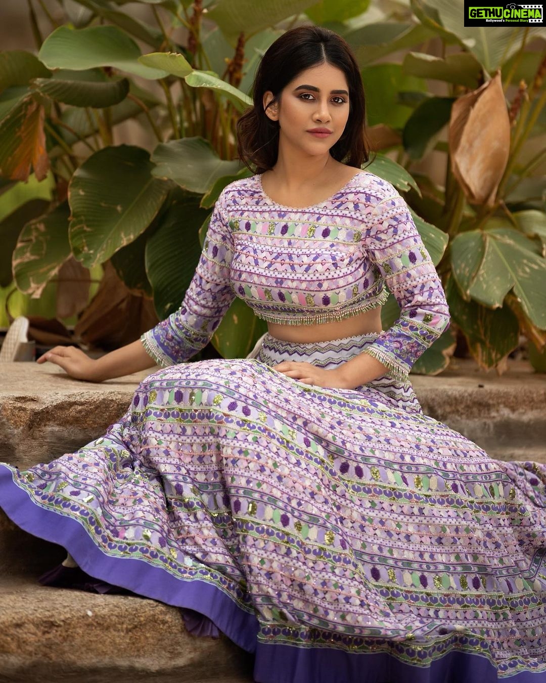 Nabha Natesh Instagram - Just now the lilac is in bloom all before my little room 💜 : : : : Styled by @officialanahita Outfit: @shilpiahujaofficial PC: @bangalore.photographer MUA: @abhilasha_kulkarni Hair styling : @subu_rao_t