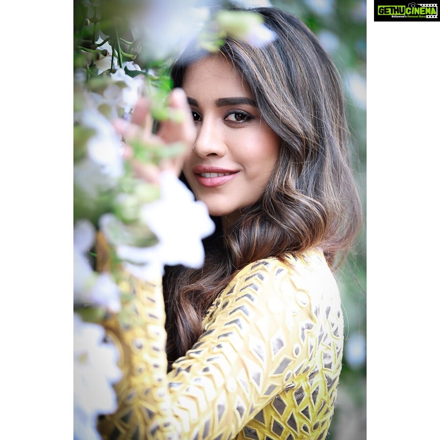 Nabha Natesh Instagram - Oh so pretty !!! :Talking about the flowers π : : : : : Styled by @impriyankasahajananda Outfit @ahmadcouture Asst by @sravya_lp Photography @rajiv.krishna.14 MUA : @iramakeupstudios Hair : @Durgaraokavala Ast by : @barathkumarpalakurthi @dilipkotyada