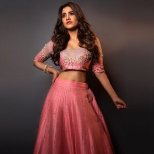 Nabha Natesh Instagram - Pink rose : one with thorns !! : : : : : : : : Styled by @impriyankasahajananda Outfit @@archithanarayanamofficial Accessories@bandhan_emporio Ring @jatinmorjewels Asst by @sravya_lp Photography @chinthuu_klicks