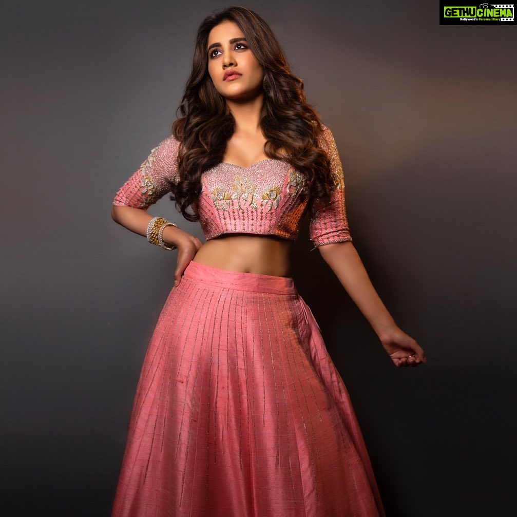 Nabha Natesh Instagram - Pink rose : one with thorns !! : : : : : : : : Styled by @impriyankasahajananda Outfit @@archithanarayanamofficial Accessories@bandhan_emporio Ring @jatinmorjewels Asst by @sravya_lp Photography @chinthuu_klicks
