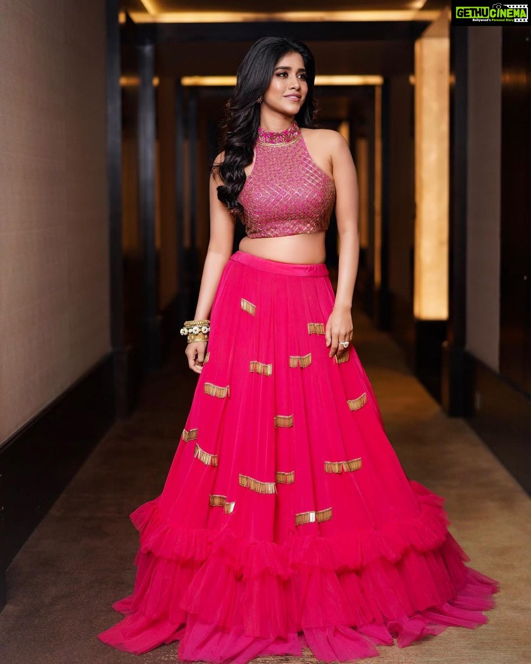 Nabha Natesh Instagram - Heyyyyy!!!! . . . . . For cinemahotsavam Lehenga: @vaishaliagarwal_ Earrings: @amrapalijewels Rings: @izaarajewellery Pic: @abhilash_elaprolu Styled by @officialanahita