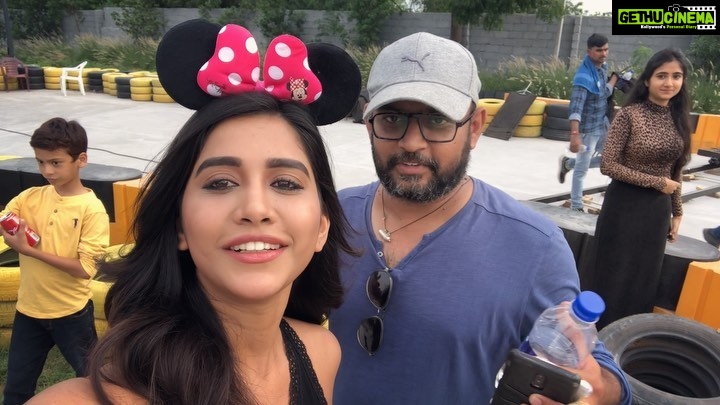 Nabha Natesh Instagram - Troubling our disco director #vianand sir in btw shots 😋 #discoraja #bts ☺️